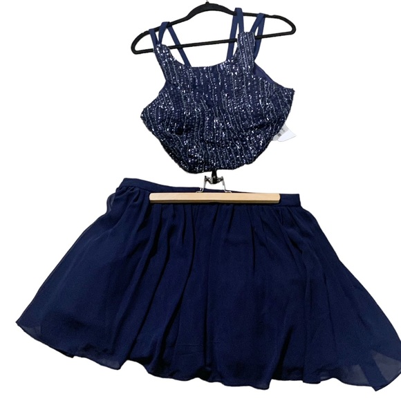 NWT B. Darlin Juniors Sequined Beaded Two Piece Dress 15/16 - women' s sz 12 - Picture 3 of 4